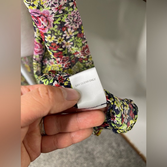 Bellatrix Anthropologie Long Floral 100% Silk Duster Kimono Boho Hippie S / M - Picture 7 of 7